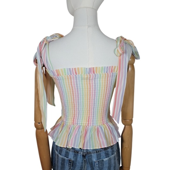 Anthropologie Yumi Kim Rainbow Smocked Fairy Tank XXS Y2K Festival Cottagecore - Picture 5 of 8